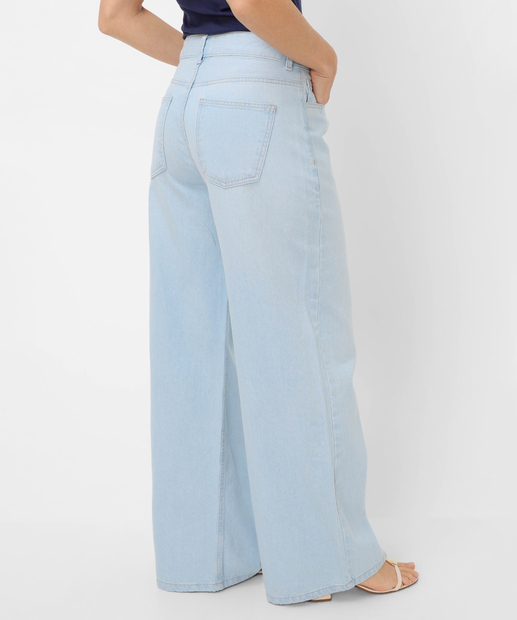 Calça Jeans Wide Leg Feminina Marisa Azul