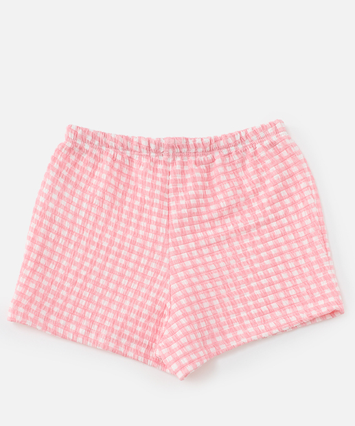 Conjunto Infantil Quadriculado Babado Marisa Tam 1 a 3 Rosa