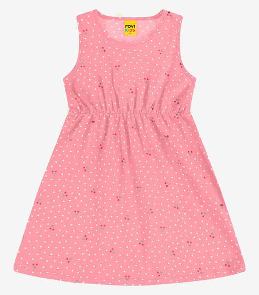 Vestido infantil em Meia Malha Rovi Kids Rosa