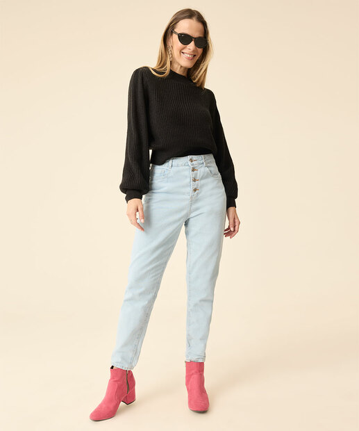 Calça Jeans Skinny Feminina Botões Marisa  