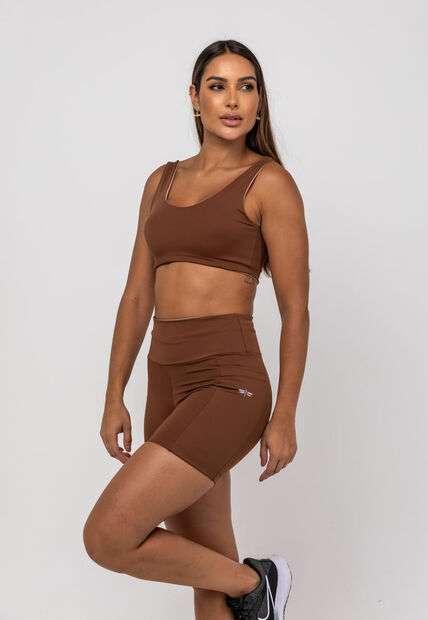 Top Suplex Poliamida Bicolor Marrom Salvatore