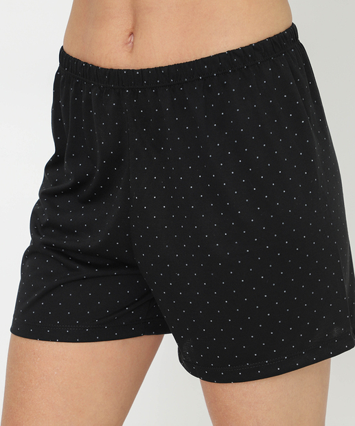 Pijama Feminino Estampa Poá Marisa Preto