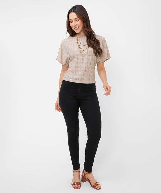 Image_Calça Feminina Jeans Skinny Cintura Alta Marisa Preto