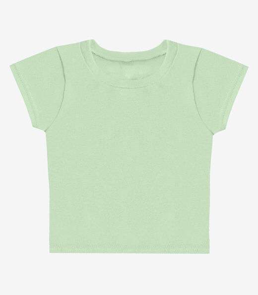 Blusa Básica Infantil Manga Curta Lisa Soletex Verde
