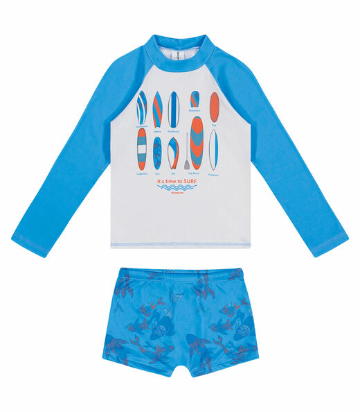 Conjunto de Praia Infantil Masculino Trick Nick Azul