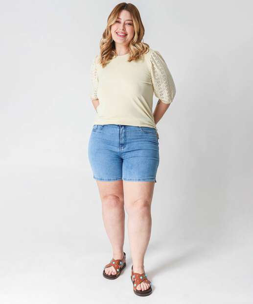 Blusa Plus Size Feminina Laise Marisa Amarelo