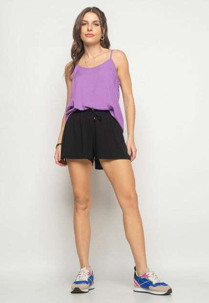 Regata Alcinha Viscolinho Lilás Salvatore Fashion