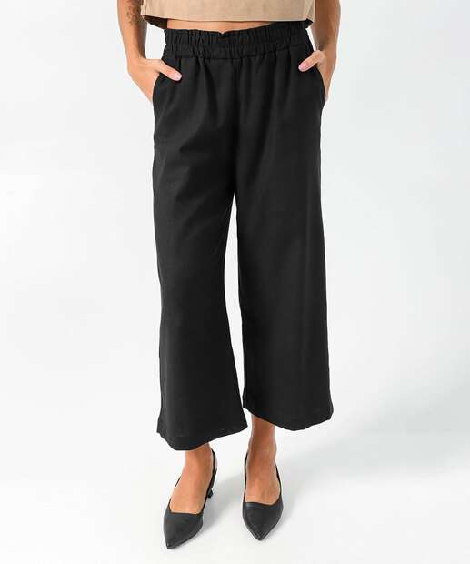 Calça Pantacourt Feminina Clochard Marisa Preto