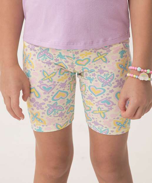 Conjunto Infantil Estampa Borboletas Marisa Tam 4 a 10 Lilás