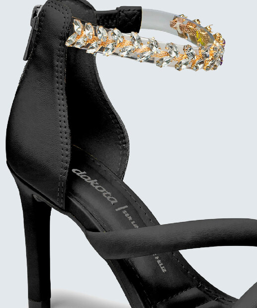 Sandália Salto Fino Feminina Pedraria Dakota