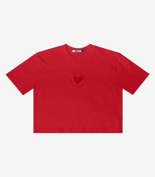 Image_T-shirt Meia Malha Bordada Minty Vermelho