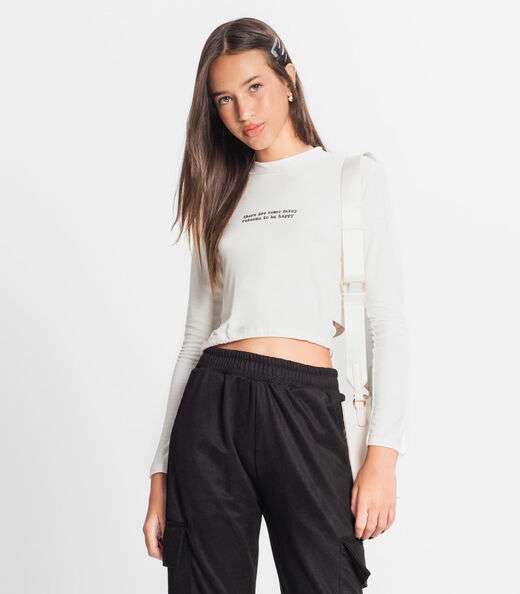 Blusa Juvenil Feminina Gola Alta Minty Bege