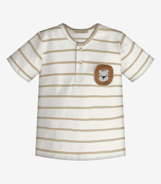 Conjunto Infantil Camiseta Com Bermuda Trick Nick Bege