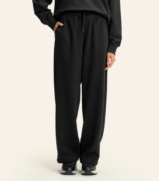 Calça Pantalona Moletom Felpado Básico Endless Preto