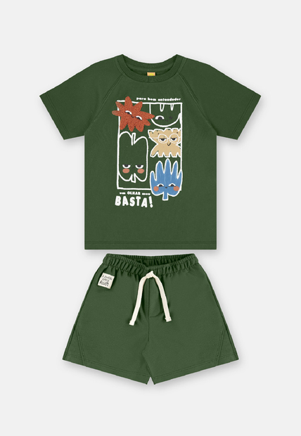 Conjunto Camiseta Short Humor Três e Já