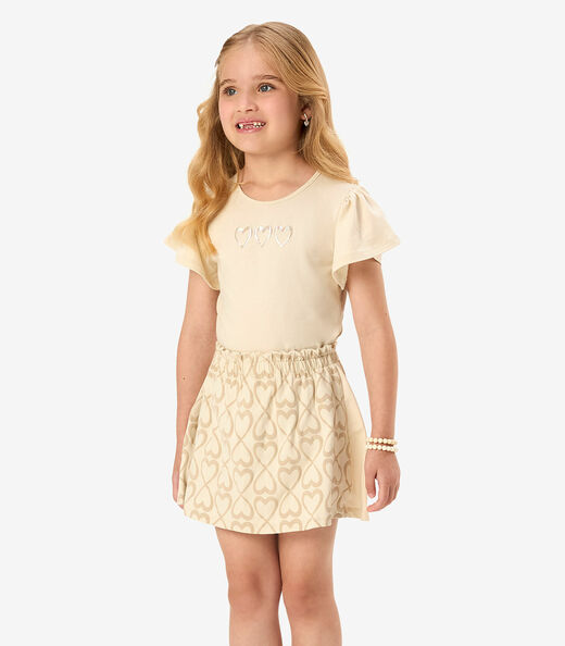 Image_Conjunto Blusa Com Saia Infantil Rovi Kids Bege
