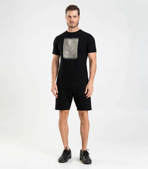 Camiseta Meia Malha Masculina Diametro Preto