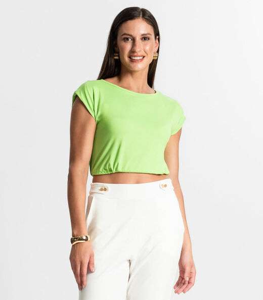 Image_Blusa Feminina Manga Curta Rovitex Verde
