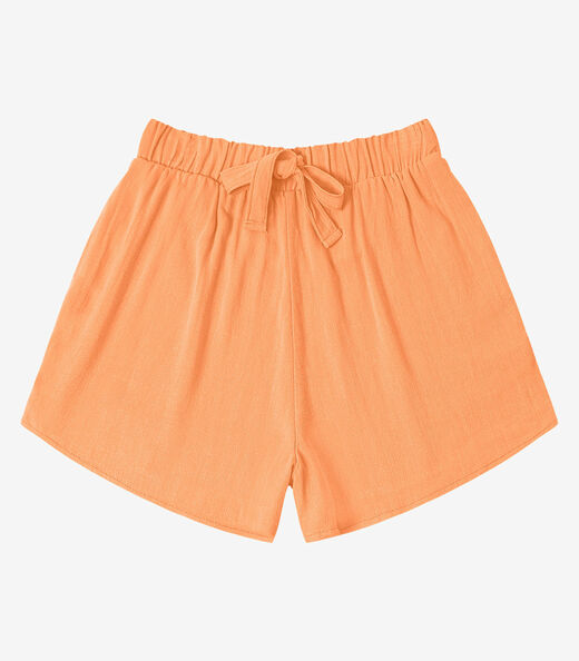 Shorts Feminino Em Linho Endless Laranja