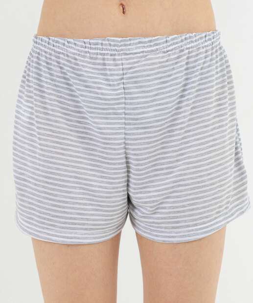 Pijama Feminino Nadador Estampado Marisa Cinza