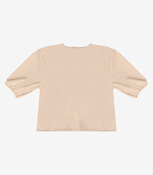 Blusa Feminina Manga Com Volume Infinita Cor Marrom