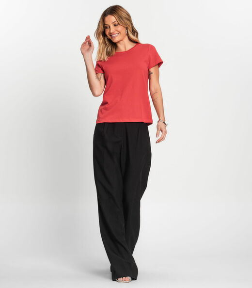 Blusa Feminina Meia Malha 30 Básica KO Laranja