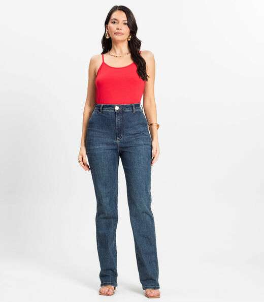 Blusa de Alça Feminina Viscotorcion Básica Rovitex Vermelho