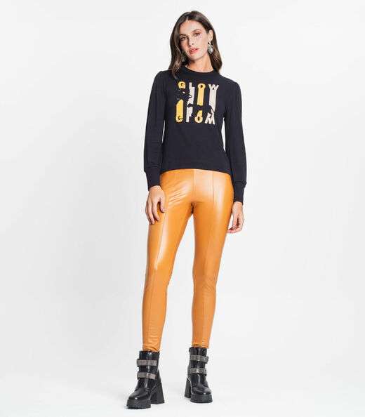 Blusa Feminina Manga Longa Glow Rovitex Preto