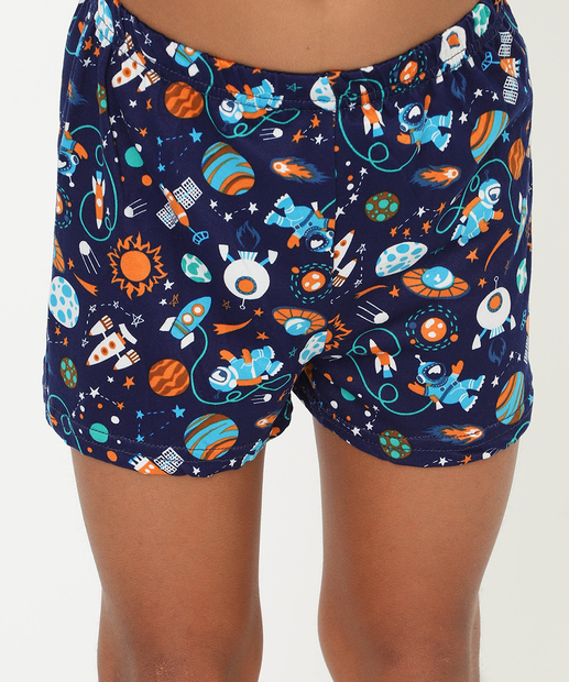 Pijama Infantil Planetas Marisa Tam 04 ao 12 Azul