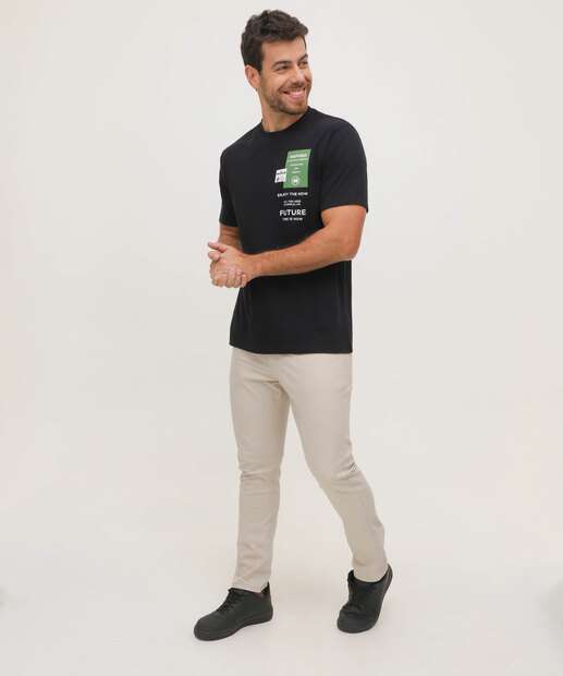 Camiseta Masculina Estampa Frase Manga Curta MR
