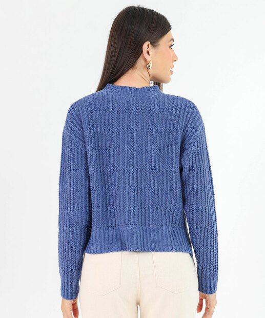 Suéter Feminino Chenille Marisa Azul
