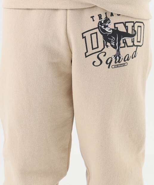 Calça Infantil Jogger Moletom Marisa Tam 4 a 10 Bege