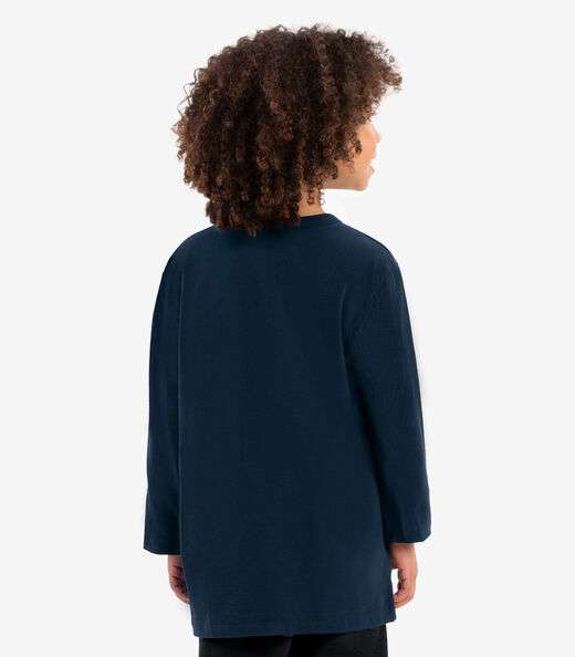 Camiseta Infantil Manga Longa Rovi Kids Azul