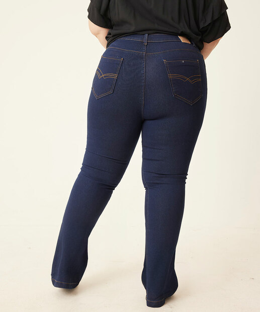 Calça Plus Size Feminina Jeans Flare