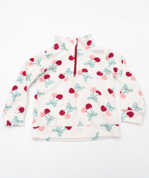 Conjunto Fleece Infantil Cerejas Marisa Tam 1 a 3 Bege