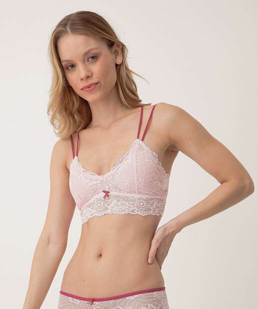 Sutiã De Renda Strappy Com Base Sem Bojo Marisa 