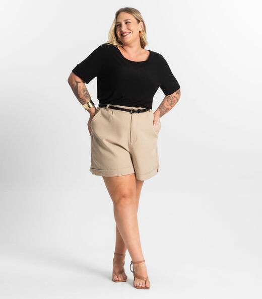 Blusa Feminina Manga Curta Secret Glam Preto