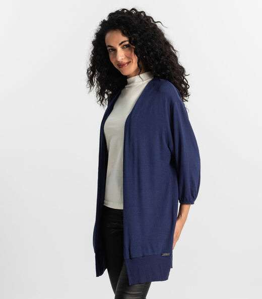 Cardigan 3/4 Feminino Rovitex Azul