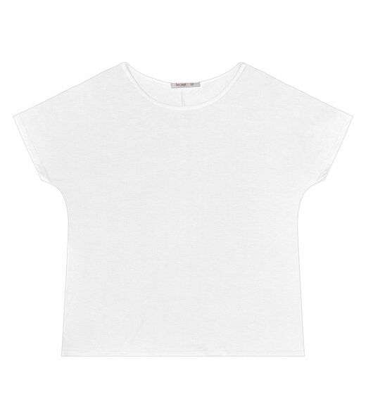 Blusa Manga Curta Feminina Plus Size Secret Glam Branco