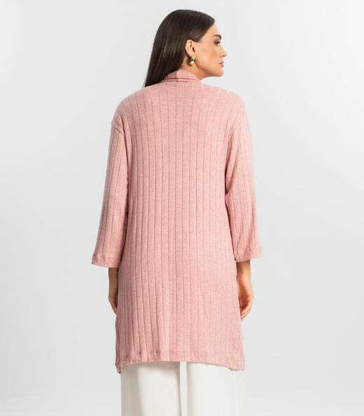 Cardigan Tricot Alongado Feminino Endless Rosa