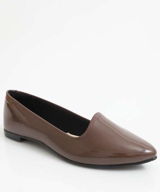 Image_Sapatilha Feminina Bico Fino Verniz Moleca Marrom