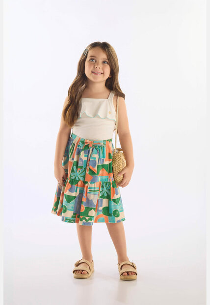 Conjunto Blusa Saia Infantil Midi Up Baby