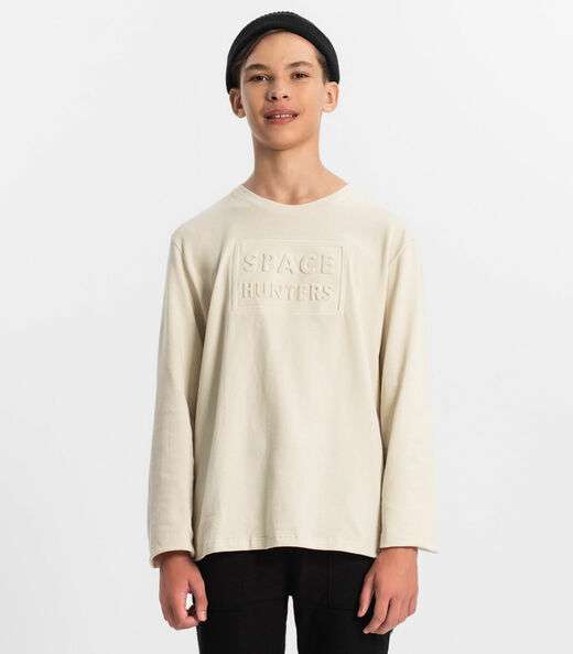 Image_Camiseta Juvenil Masculina Manga Longa Minty Bege