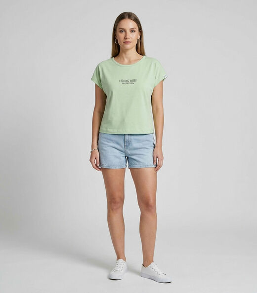 Blusa Feminina Com Estampa Localizada Infinita Cor Verde