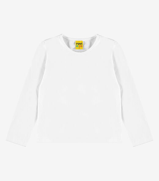 Blusa Manga Longa Infantil Feminina Rovitex Kids Branco