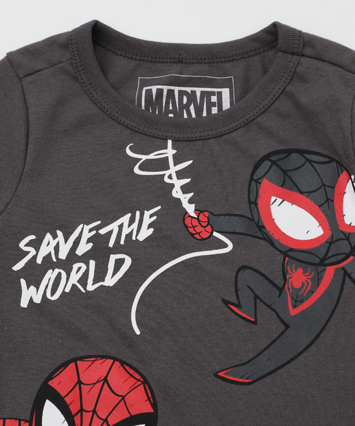 Conjunto Infantil Homem Aranha Tam 1 a 3 Cinza