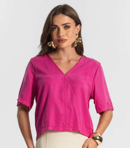 Blusa Feminina Manga Curta Endless Rosa
