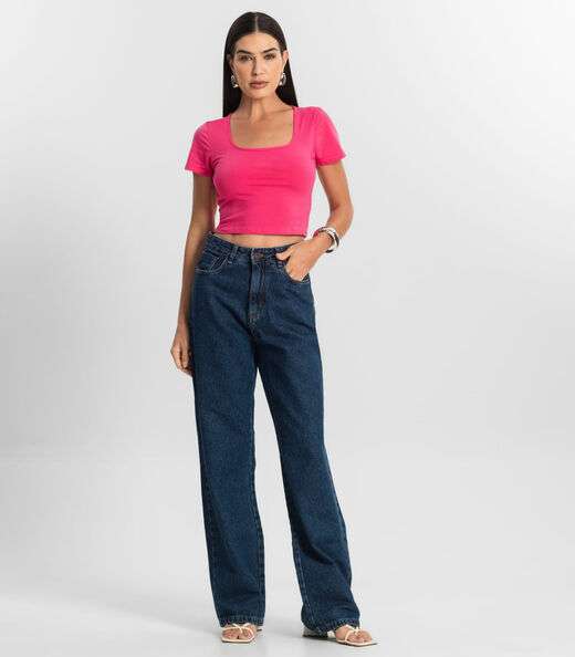 Blusa Cropped Feminina Rovitex Rosa