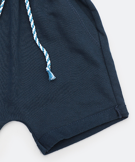 Bermuda Infantil Jeans Bolso Canguru Tam 1 a 3 Azul