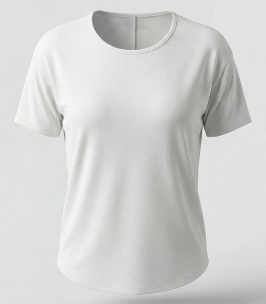 Blusa Feminina Manga Curta Infinita Cor Bege